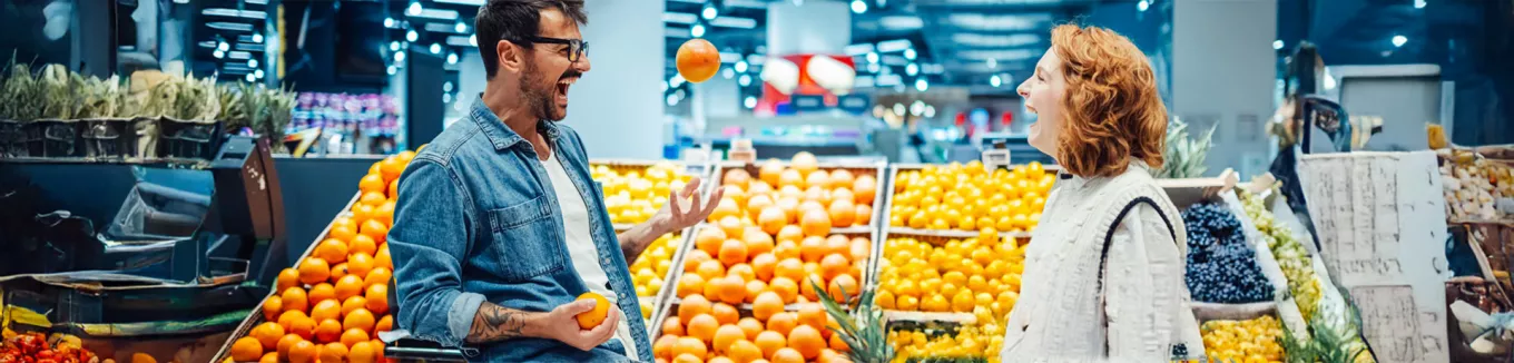 Couple in supermarket